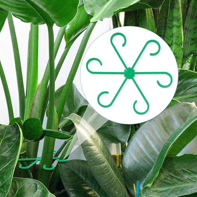 XIHIRCD 4pcs Plant Stem Support, Climbing Houseplant Leaf Support Ring Plant Climbers Stem Holders Plants Climbing Rack Plant Flower Gardening Growth Cultivation Accessories Tools(Green)