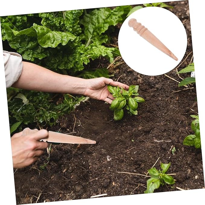 Milisten Mini Garden Seeder Tool Handheld Wooden Dibber for Accurate Seed Planting and Seedling Transplanting User Friendly Gardening Tool for Efficient Sowing and Home Gardening