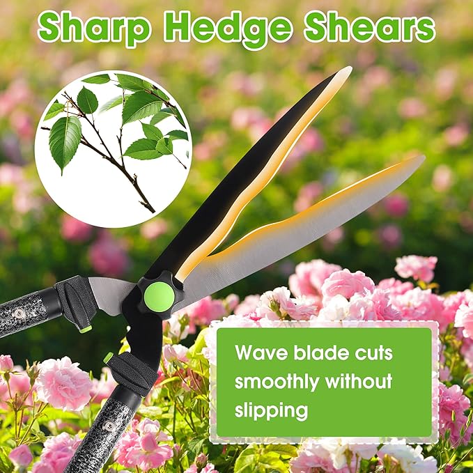 Hedge Shears,30" Hedge Clippers with Sharp Blades Lightweight Garden Scissors for Trimming Bushes Shrubs Manual Plant Shears Gardening Tools with Comfortable Handle for Gardening Landscape Care