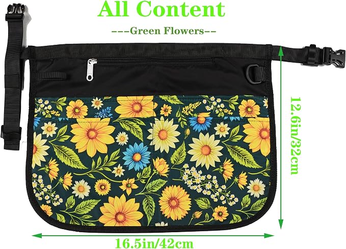 Bafelia Garden Apron for Women with 5 Pocket,Half Florist Apron Harvesting Apron