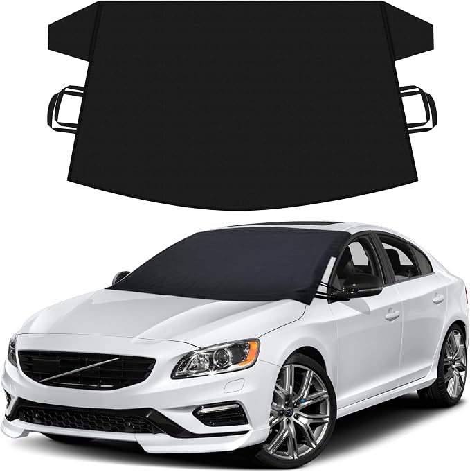 Autovir Windshield Cover for Ice and Snow | Oxford Fabric Windshield Cover for SUV, Sedan, Coupe & Hatchback | Protection from Snow, Ice & Frost | Winter Car Accessories