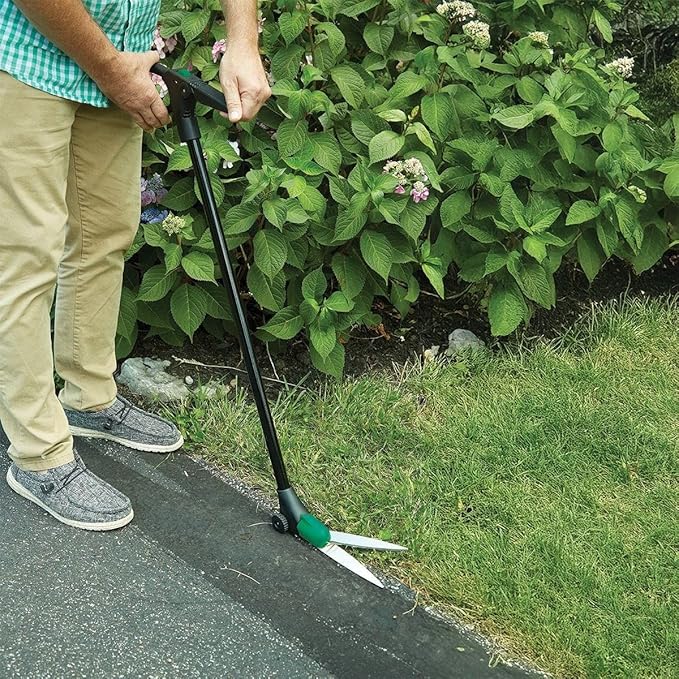 Long Handled Grass Shears – Ergonomic Lawn Edging Tool for Precise Trimming – Ideal for Edges, Flower Beds, and Lawn Maintenance – Sharp Blades & Adjustable Handle - Easy Rolling
