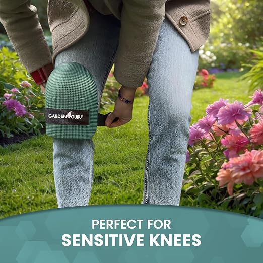 GARDEN GURU Home & Gardening Knee Pads – Waterproof EVA Foam Cushion, Soft Inner Liner, Comfortable Fit with Adjustable Straps (4 Pack)