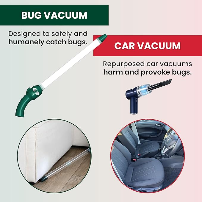 Rechargeable Bug & Spider Catcher Vacuum, Strong Suction, Long Reach, Handheld Insect Trap for Indoor & Garden, for Kids & Adults by Felyne