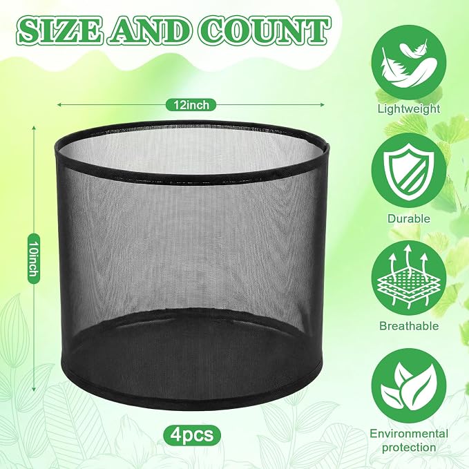 4 Pcs Large Aquatic Pond Planting Bags 10 x 12 Inch Reusable Fabric Pond Plant Pots 5 Gallon Breathable Aquatic Plant Basket Grow Bags for Bog Plants Water Lily Lotus Garden