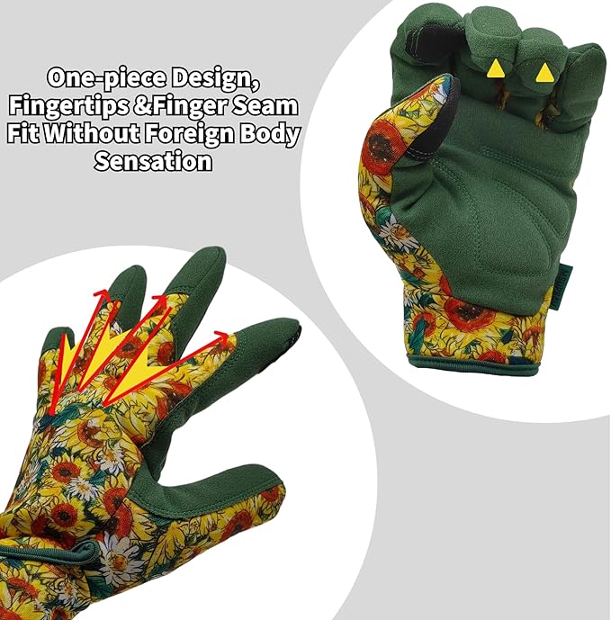 Gardening Gloves,Women Yard Work Garden Glove,Gifts | Thorn Proof,Puncture Resistant,Touchscreen,Gift,Leather,Spandex