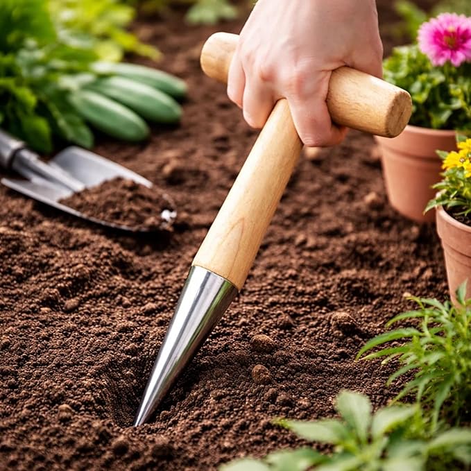 Plant Hole Digger, Handheld Dibbler, Hole Digger for Plants, Seed Planter Garden Tool, Dibber for Easy Planting (1 PC)