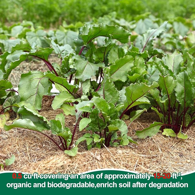 PJT Organic Garden Straw,Biodegradable Straw Mulch for Vegetable Garden,Hay for Grass Seed Covering,Mulch for Landscaping Seed Covering,Thoroughly Cleaned and Weed Seed Free(1 cu ft,8 lbs)