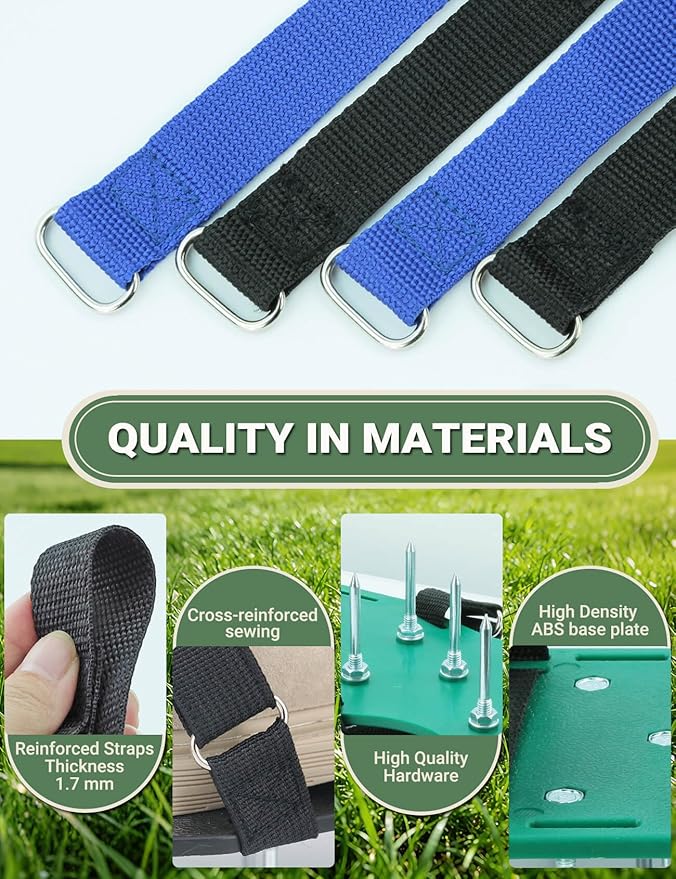 Lawn Aerator Shoes for Lawn, Soil Yard Aerator Tool with Hook & Loop Straps for Effectively Aerating, One Size Fits All Free-Installation Lawn Shoes for Yard Garden Patio Grass