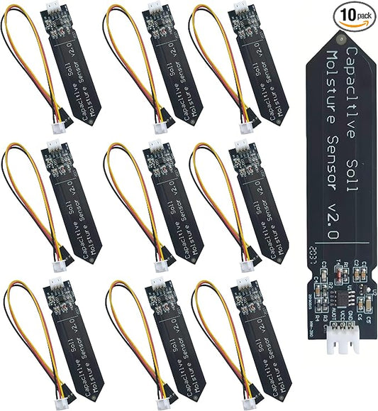 10Pcs 3.3V Capacitive Soil Moisture Sensor Module | Compatible with Arduino Raspberry Pi