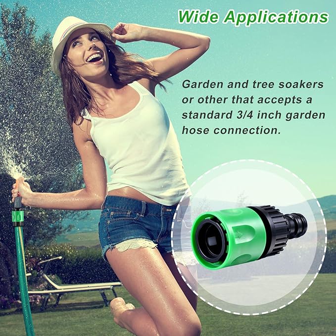 Hotop 16 Pieces Garden Hose Quick Connector 3/4 Inch Plastic Water Hose Fittings Male and Female Connectors End Adapters with 10 Pieces Rubber Gasket