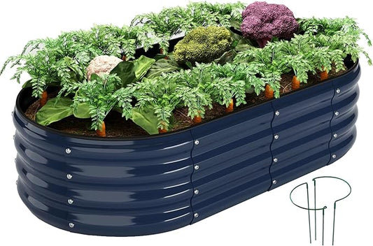 ZFHgarden Raised Garden Beds Outdoor Galvanized Planter Raised Garden Bed 4x2x1ft Flower Garden Bed