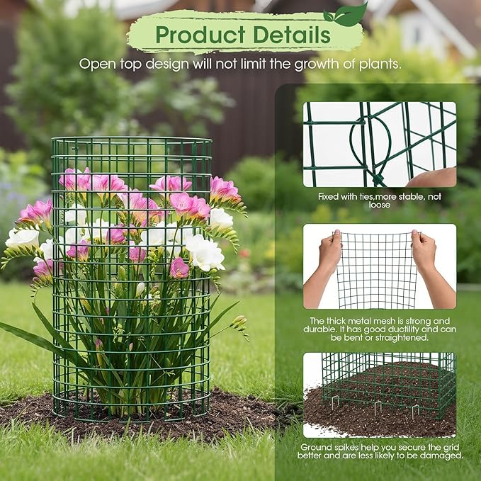30 PCS Plant Protectors from Animals, 13"x13" Metal Plant Cages for Outdoor Plants, Reusable Plant Covers from Animals, Garden Cloche & Chicken Wire Cloche for Vegetables, Flowers, Seedlings