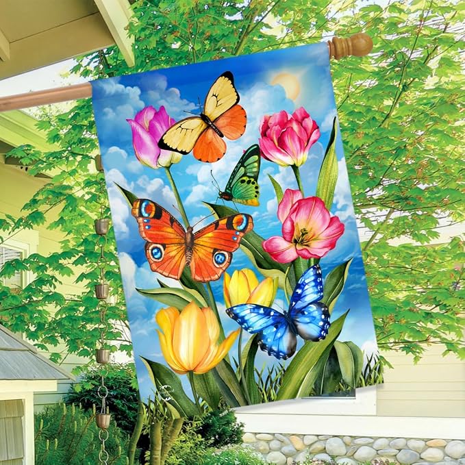Briarwood Lane Sunshine Butterflies House Flag