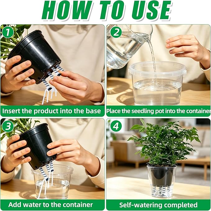 24 Pcs Self Watering Spikes for Indoor Outdoor Plants Automatic Plant Watering Stakes with Wick Rope Planter Insert Devices for Potted Plants Seedlings Garden Pots