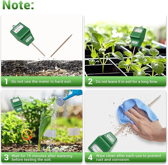 Dr.meter Soil Moisture Meter, 2 Packs Soil Test Kit for Garden Lawn Farm Indoor & Outdoor Use - Soil Tester Hygrometer Sensor for Houseplants - Plant Water Meter-No Battery Needed, Gardening Gifts