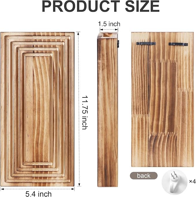 Wooden Wall Planter Vase,2 Pack Hanging Planter for Indoor Fake Plants Modern Boho Farmhouse Wall Art Decor for Home Indoor Kitchen Modern Farmhouse Bathroom Living Room Dining Room(Brown)