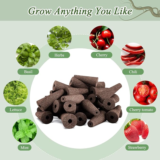 Tigvio 50 Piece Hydroponic Pods Kit: Grow Anything with 50 Grow Sponges - Compatible with All Hydroponics Brands