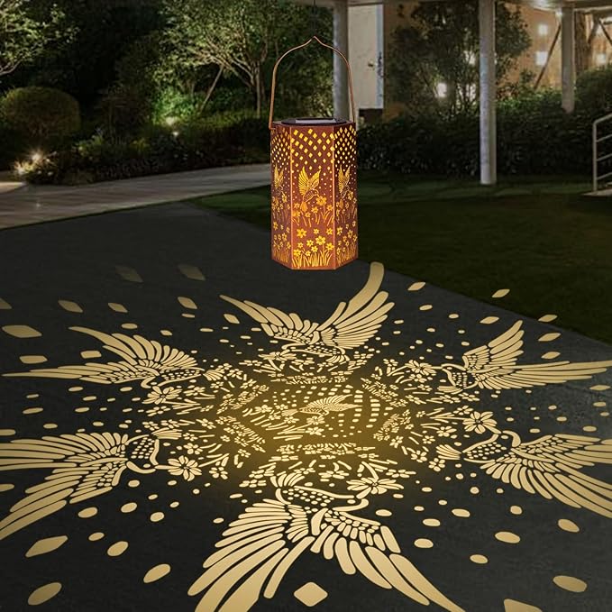 Eandisom Birthday Gifts for Women, 2 Pack Hummingbird Solar Lanterns