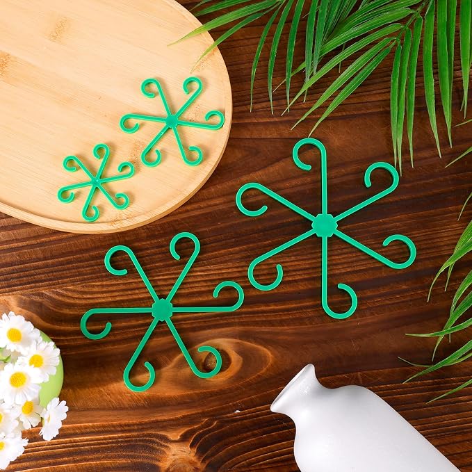 XIHIRCD 4pcs Plant Stem Support, Climbing Houseplant Leaf Support Ring Plant Climbers Stem Holders Plants Climbing Rack Plant Flower Gardening Growth Cultivation Accessories Tools(Green)
