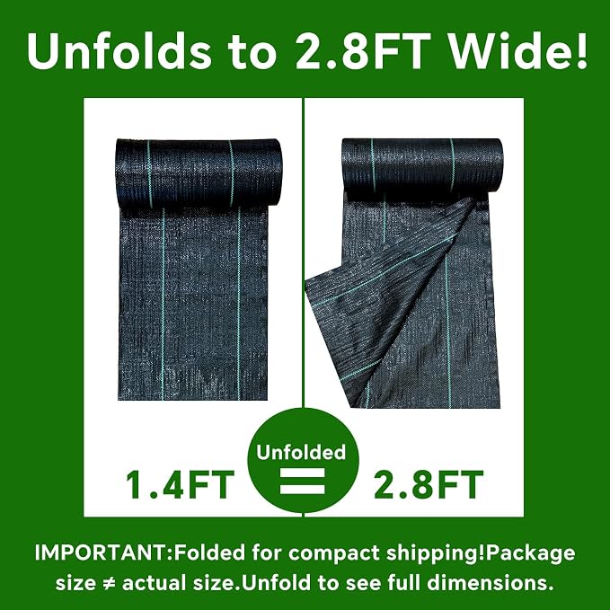 Weed Barrier Landscape Fabric Heavy Duty,2.8FT x 50FT Premium Garden Weed Blocker Fabric for Weed Control, Plastic Ground Cover with Woven Weed Cloth,Durable Landscaping Fabric