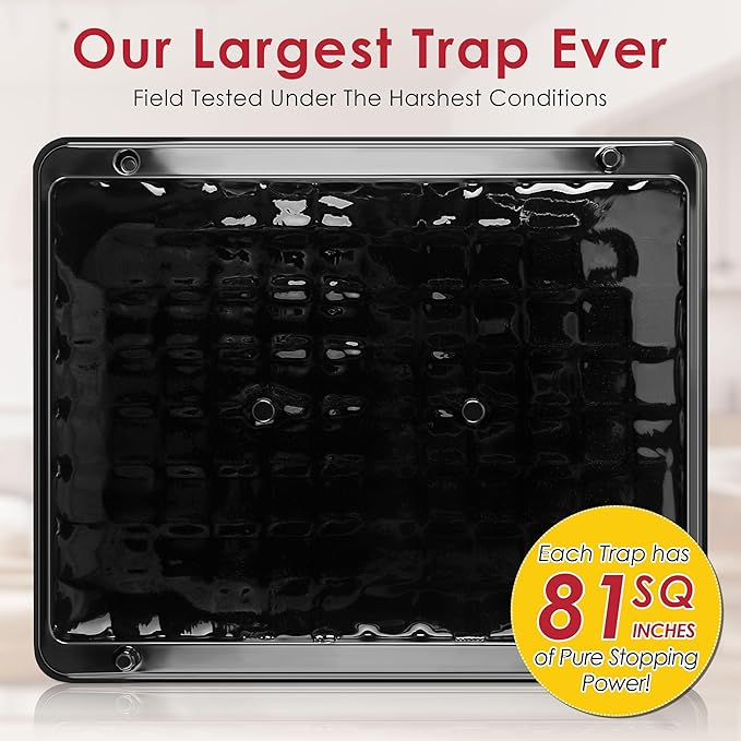 Qualirey 8 Pack Jumbo Rat & Mouse Glue Traps, 11.8 X 9.84 in Large Heavy Duty Mouse Traps Indoor for Home, Pre Scented Adhesive Plastic Tray with for Spider, Snake, Mice, Kids and Pet Safe (Black)
