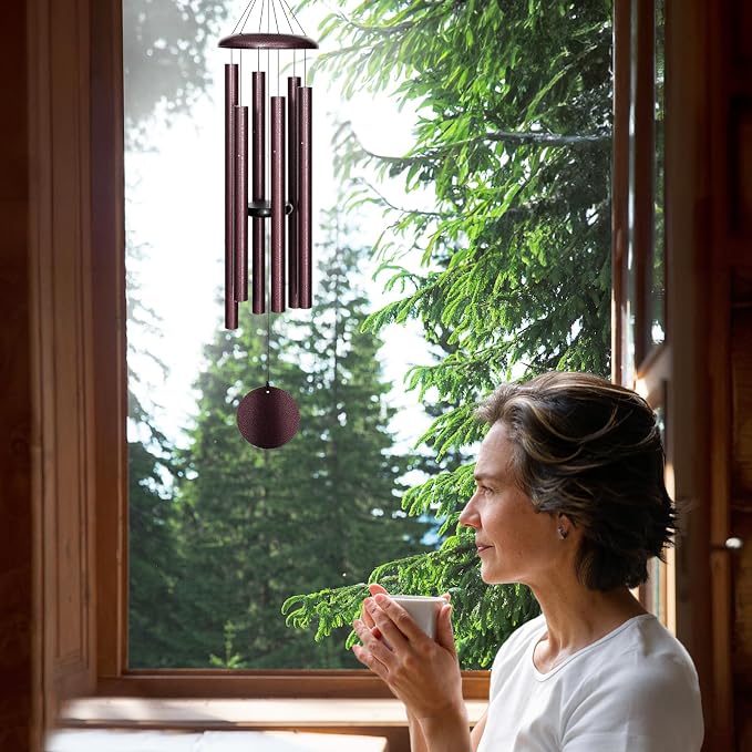 FDOCOI 45'' Large Wind Chimes for Outside with Deep Tone, Wind Chimes Outdoor Garden & Patio Hanging Décor, Sympathy Gifts. Bronze