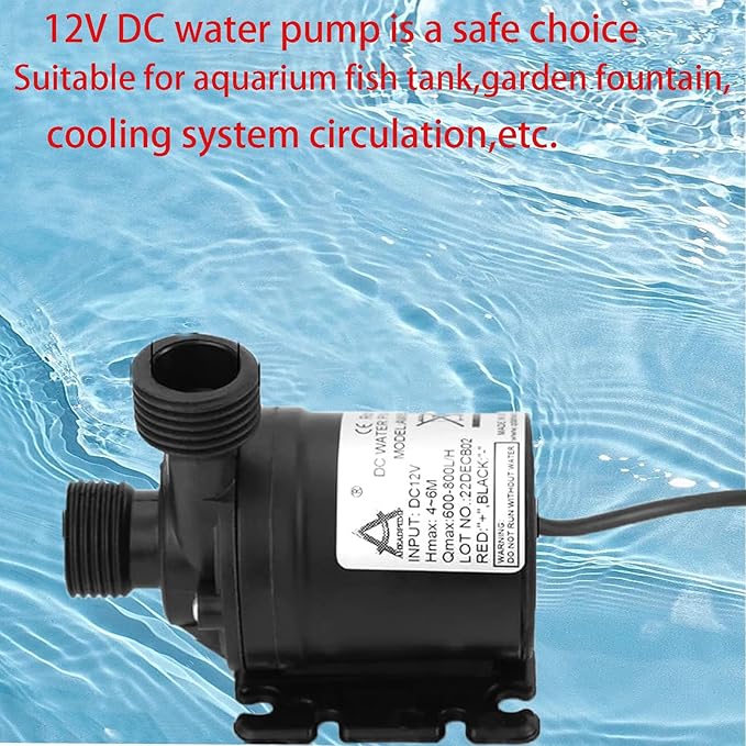Mini Brushless Submersible Water Pump - NeilBee 12v Ultra Quiet Motor Micro Water Cooling Pump, Multifunction Threaded Water Pump, Submersible Pump for Aquaponics Garden Fountain
