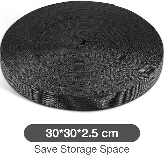 Shappy Tree Tie Strap Garden Webbing Strap Garden Plant Supports Tree Tie Staking and Guying for Outdoor Use, Plant Supports, Grafting, Straightening Supplies(Black,295 Feet x 1 Inch)