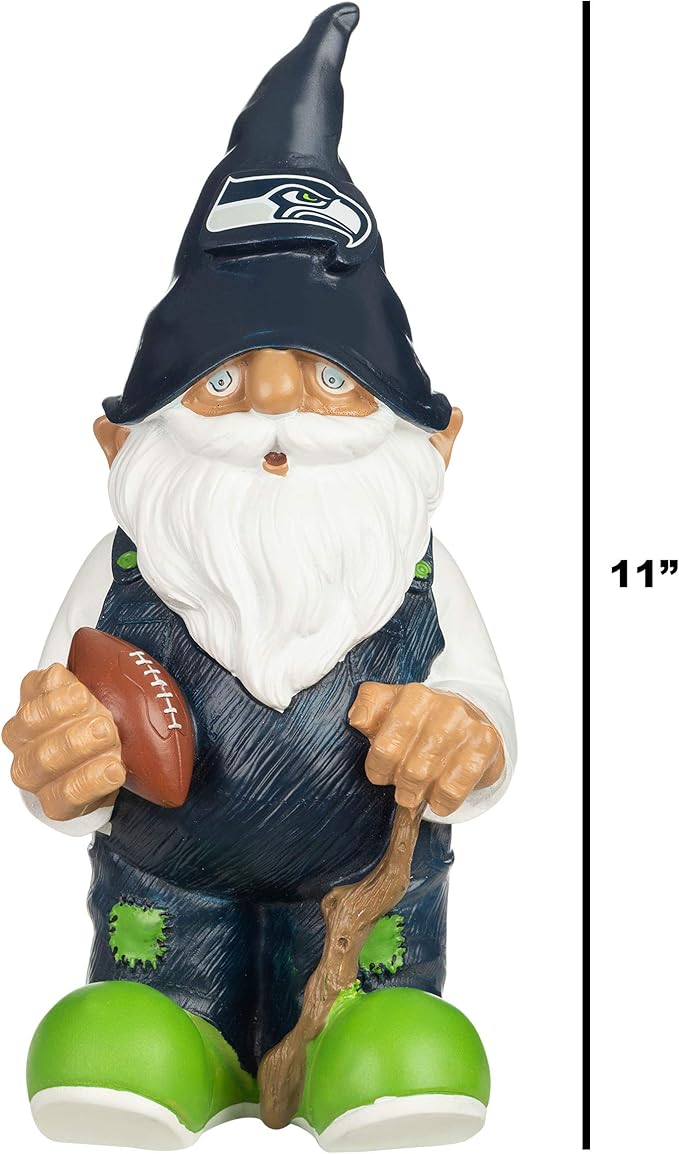 NFL Resin 11.5" Team Logo Outdoor Garden Statue Gnome