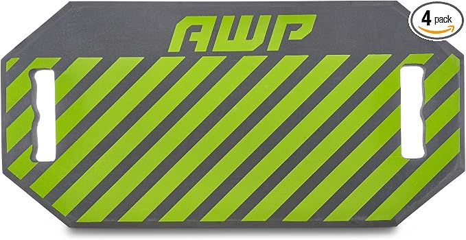 AWP Foam Kneeling Pad for Electricians, Carpenters, Mechanics, Plumbers, Landscapers & More | Shock Absorbing 1.5" Foam Kneeling Work Pad, | High Visibility Green (4 Pack)