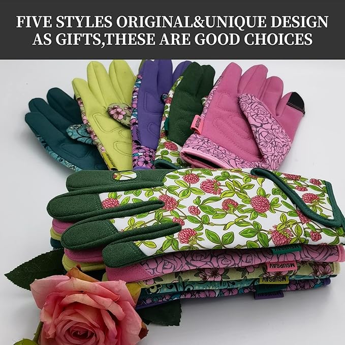 Gardening Gloves,Women Yard Work Garden Glove,Gifts | Thorn Proof,Puncture Resistant,Touchscreen,Gift,Leather,Spandex
