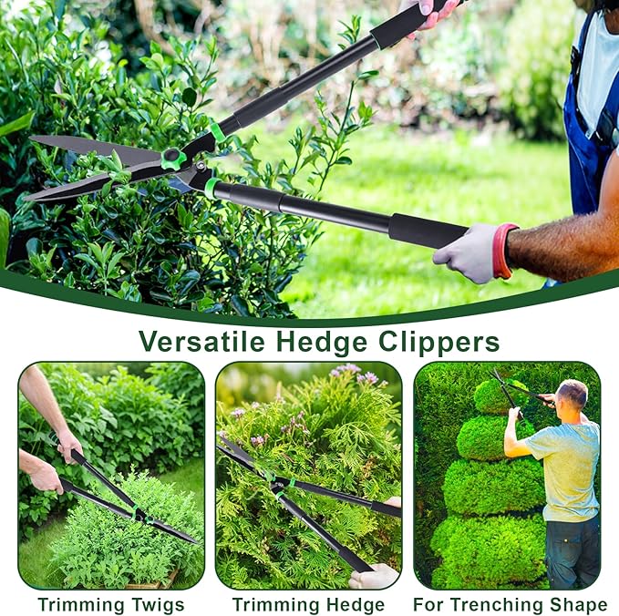 29.9" Hedge Shears,Professional Pruning Shears For Gardening,Sharp Hedge Clippers Handheld With Comfort Grip Handles,Carbon Steel Garden Clippers Handheld for Precise Trimming Gardening Tools
