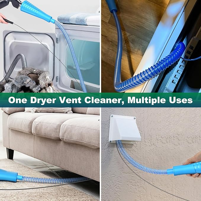 Sealegend 2 Pieces Dryer Vent Cleaner Kit Dryer Lint Vacuum Attachment, Llint Remover Dryer Vent Vacuum Hose, Dryer Replacement Parts,Dryer Lint Trap Cleaner for Home Improvement
