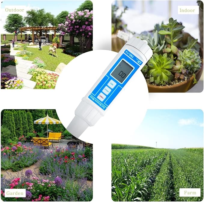 Soil Moisture Meter/Professional moisture meter/Digital Soil PH Tester/Plant moisture meter/Heavy duty soil moisture meter/outdoor for Greenhouses, Gardens, Lawns; Model: PMS 714