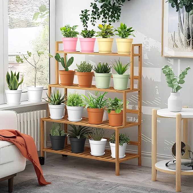 SwinDuck 20 Pack 6 Inch Plant Pots with Drainage and Saucers, White Plastic Flower Pots for Indoor and Outdoor Plants, Stackable Nursery Planters for Houseplants and Herbs, Colorful