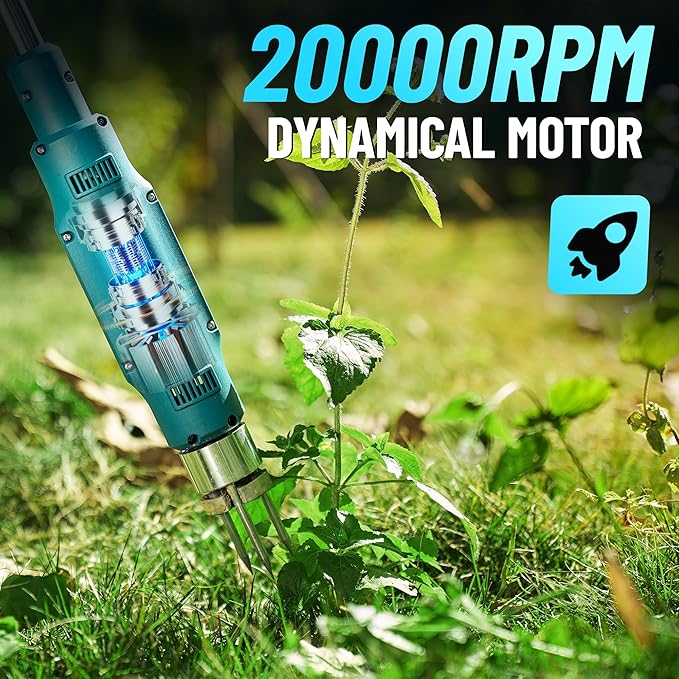 Seesii Electric Stand Up Weed Puller Tool with 20000RPM High-Torque Motor, TD4000 Battery Powered Garden Weeder Total 4000mAh, 3-Claw Steel Head for Smooth Weeding,Gift for Garden Enthusiasts