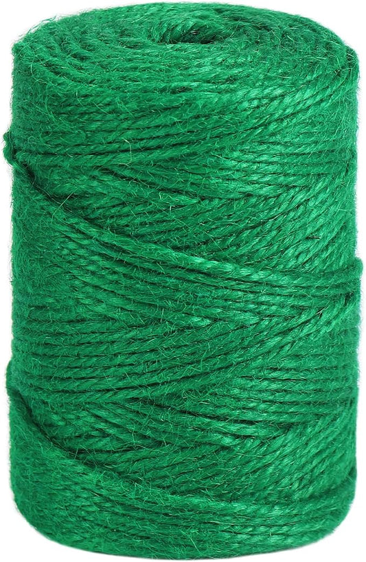 Tenn Well Jute Garden Twine, 328 Feet 3mm Heavy Duty Tomato Twine, Green Plant Ties for Gardening, Climbing Plants, Vegetables, Crafting