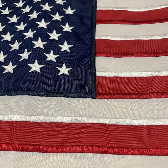 Bradford Embroidered American Garden Flag 12x18 Double Sided, Small American USA Garden Flag for Outside America Yard Lawn Heavy Duty