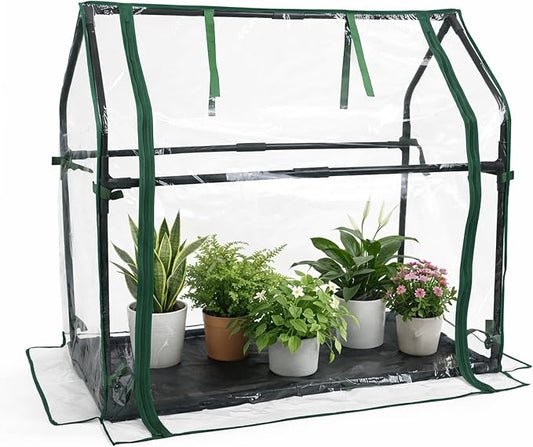 Gardzen Mini Greenhouse with Waterproof Base, Indoor/Outdoor Tabletop Greenhouse for Seed Starting, Plant Protection, Gardening & Winter Shelter, 36.2"(L) x18.9(W) x33.3(H)