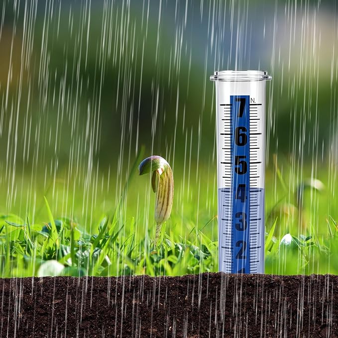 2 Pcs 7" Large Rain Gauge Outdoor Replacement Tube, Plastic Accurate Rain Gauges Plastic Gauge Replacement Tube 7" Capacity Gauges Tubes Replacements Outdoor Freeze Proof for Garden Yard Home