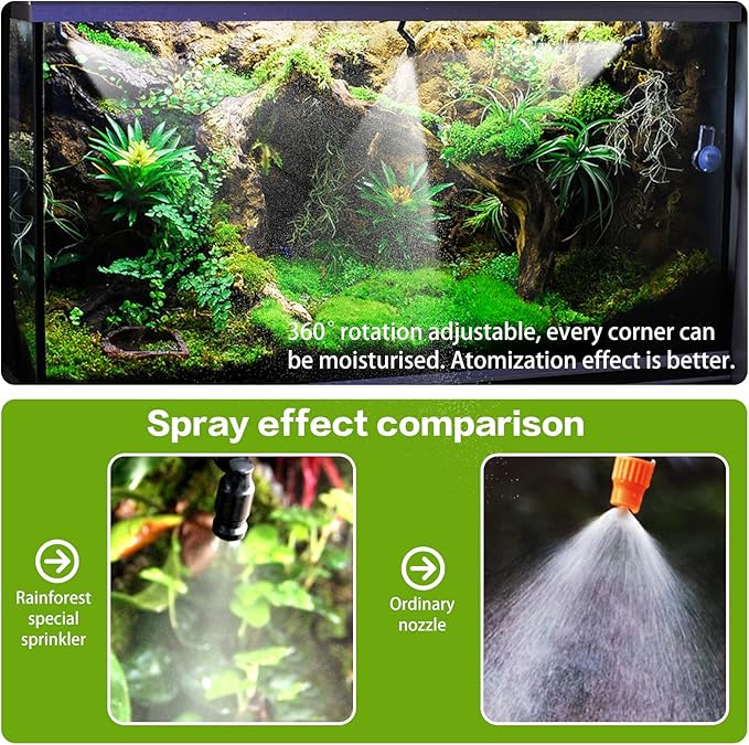 MYGIIKAKA Reptile Fogger Automatic Reptile Mister Fogger for Terrarium, Timed Terrariums Humidifiers for Chameleon/Lizard/Snake/Turtle/Frog