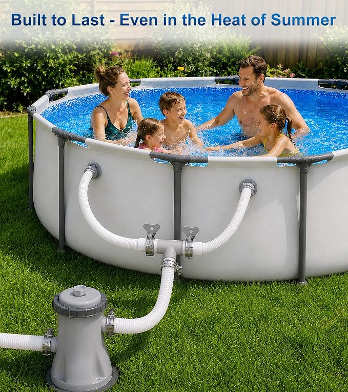 Pool Hose Connector for Leak-Proof Dual Seal and Stable Water Flow, 1.25" to 1.25" T-Joint Pool Hose Adapter for Pool Parts and Accessories Replacement, Easy No-Tool Install for Above Ground Pools