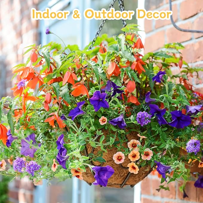 Riare 4 Pack 18 Inch Round Coco Liners Replacement, 100% Natural Coconut Coir Liners for Hanging Baskets, Garden Flower Vegetables Planter Pot, Window Box, Fence, Decks