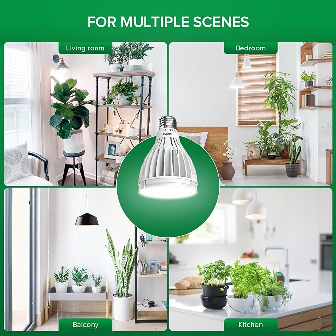 SANSI 300W Equivalent LED Grow Light Bulb, PAR25 30W 5000K+660nm Full Spectrum Grow Bulb for Indoor Plants, 25,000 Hours Lifespan Plant Lights with E26 Base