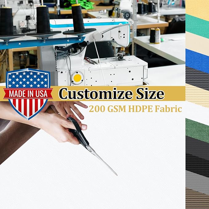 Shade&Beyond Customized Size 90% Sun Shade Cloth with Grommets, 10' X 14' Pergola Shade Cover Canopy, Mesh Tarp Sun Screens for Patio, Outdoor, Garden, Backyard GN01, White