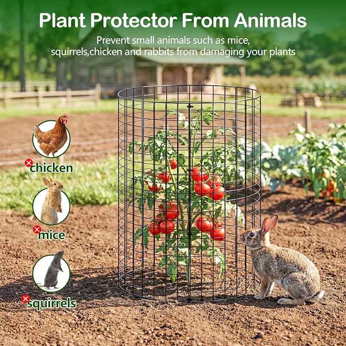 8 Pack Plant Protector from Animals, Wire Mesh Plant Cages for Garden – Sturdy Metal Plant Protectors to Keep Rabbits, Squirrels, and Animals Out – Ideal for Vegetables, Flowers, and Outdoor Plants