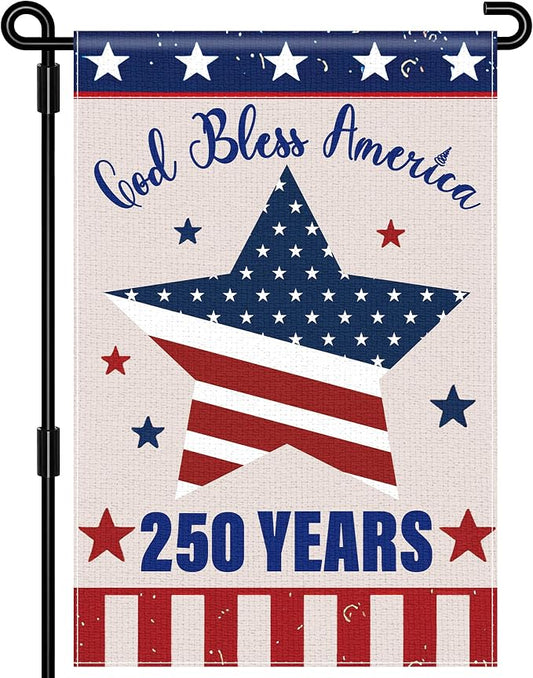 250 Anniversary USA Garden Flag, 250 Year American Anniversary Flag Patriotic Double-Sided Garden Flag