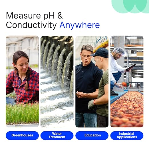 Bluelab Combo Meter for pH, Temperature & Conductivity in Water - Easy Calibration, Digital EC/TDS/PPM Tester for Hydroponics & Indoor Plants (METCOM)