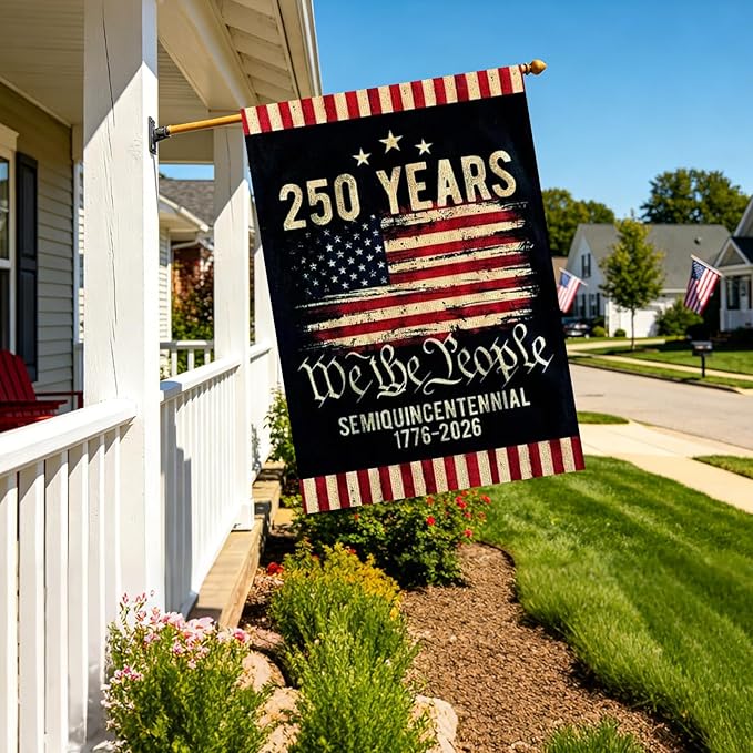 250 Anniversary Usa Garden Flags for Outside,250 Anniversary USA Flag with Stars Stripes 1776-2026,250th Anniversary America Semiquincentennial Commemorative Patriotic 4th of July Decorations Yard Sign Double-Sided House Flag Waterproof 250 Year Americ...